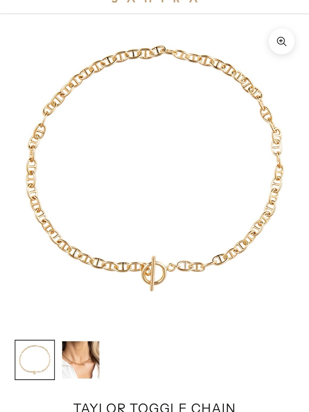 Sahira Gold Toggle Chain Necklace - Taylor Toggle Chain